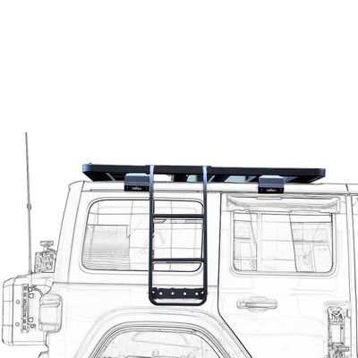 JEEP Wrangler JL JK Roof Rack Car Rear Ladder in stile meccanico per veicoli 4X4