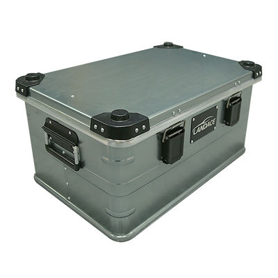 Anodizzare all'aperto Metallo di alluminio legato Lunch Car Folding Box grigio Camping Cargo Storage Cucina Camping Box