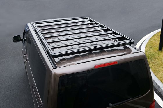Barrette trasversali per autocarri multivan nere Cesto piatta piattaforma in lega di alluminio scaffalature per il tetto per Volkswagen