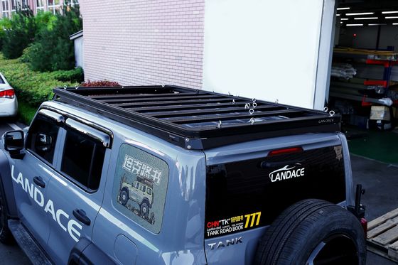 SS304 Montaggio spina dorsale 4X4 Serbatoio 300 Accessori Leghe di alluminio basso profilo Roof Rail Basket Cargo Auto Roof Racks per GWM