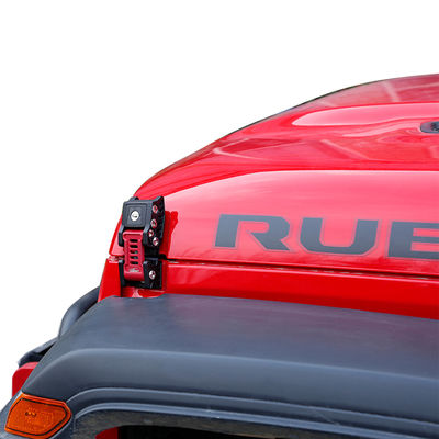 Jeep Wrangler JK JL nero rosso alluminio all'alluminio motore bonnet cappuccio cappuccio serratura serratura kit