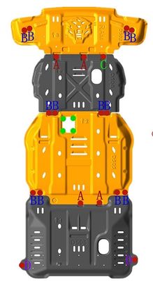 Protezione delle lastre di scorrevole in acciaio inossidabile per auto fuoristrada 2011-2019