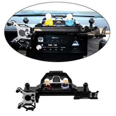 Portatelefono per auto multifunzione a superficie ossidata anodica per supporto per console centrale nera
