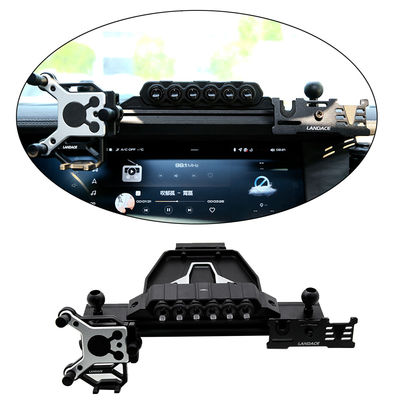 Portatelefono per auto multifunzione a superficie ossidata anodica per supporto per console centrale nera