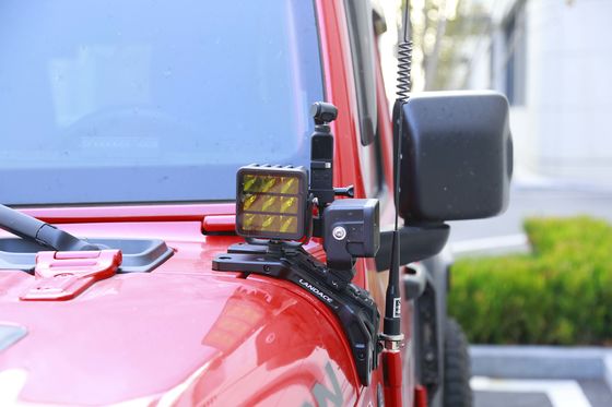 2018-2019 Jeep Wrangler JL Aluminium Hood Mount Camera Holder Progettato con luce a LED