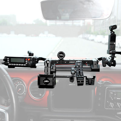 Ferrovia guida in alluminio anodizzante nero per Jeep Wrangler JL sulla posizione di montaggio del cruscotto