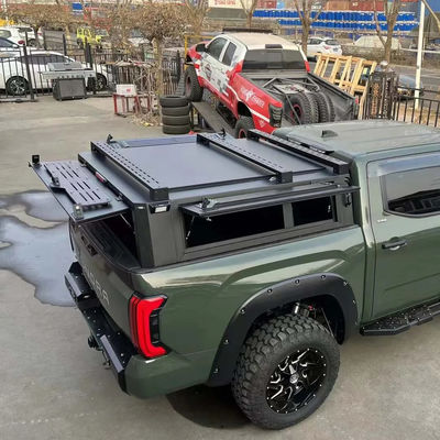 Copertura per letto Toyota Tundra Pickup nera con montatura del tronco e costruzione in alluminio