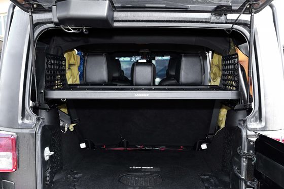 Jeep Wrangler JK Portale posteriore scaffale del bagagliaio con rivestimento in polvere e scaffale di stoccaggio incorporato