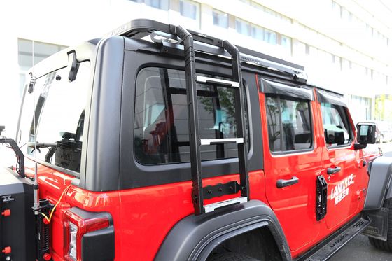 Rack per il tetto in acciaio inossidabile estensione e scala laterale per Jeep Wrangler JL Finitura nera