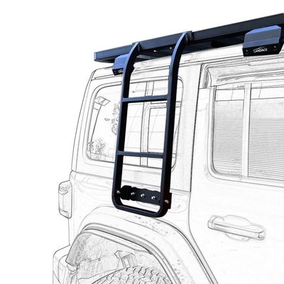 JEEP Universal 4 Runner Side Auto Base in alluminio Scala per il tetto con rivestimento in polvere