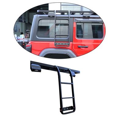 2018-4X4 Roof Rack Acciaio inossidabile nero Scala laterale posteriore per Jeep Wrangler JL JK