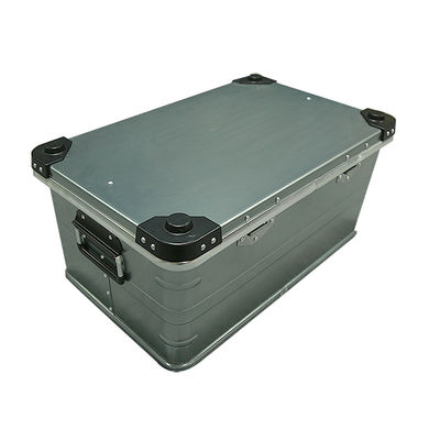 Anodizzare all'aperto Metallo di alluminio legato Lunch Car Folding Box grigio Camping Cargo Storage Cucina Camping Box