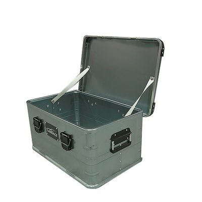 Anodizzare all'aperto Metallo di alluminio legato Lunch Car Folding Box grigio Camping Cargo Storage Cucina Camping Box