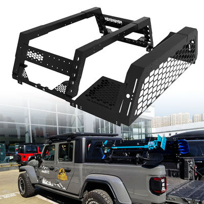 Bar di passo in acciaio al carbonio rivestimento in polvere nera Overland Bed Rack per Jeep Wrangler JL