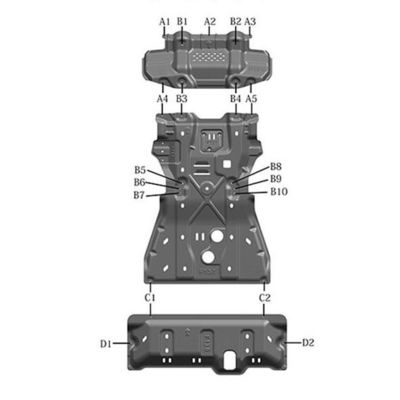 Facile installazione Toyota Fortuner accessori Steer Quick Attach Plate Motor Guard