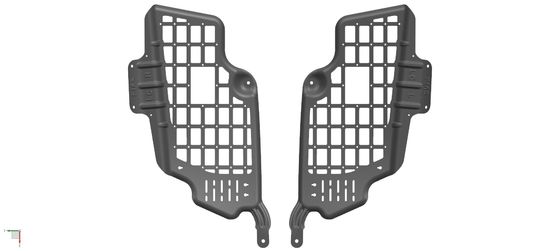 Convenienti pannelli di stoccaggio per finestre posteriori Black Molle per attrezzature offroad e strumenti di recupero