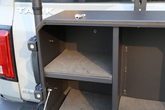 700*450*317mm BLACK Aluminium Tailgate Storage Box per Serbatoio 300 Heavy-Duty Design 4*4