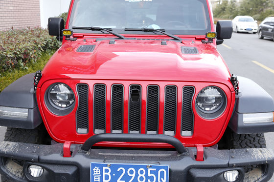 Jeep Wrangler JK JL 2007 Heavy Duty Black Aluminum Hood Lock Set con bandiera statunitense