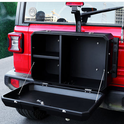 2021- Jeep Wrangler Leggio di alluminio nero in polvere rivestito porta laterale posteriore fuori scatola di stoccaggio