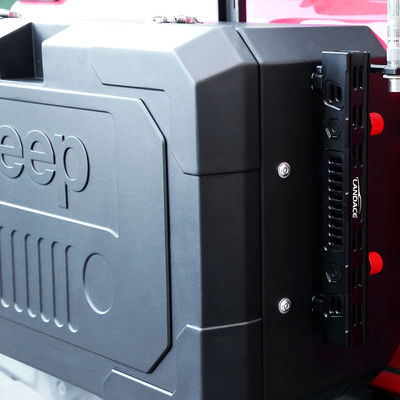 2021- Jeep Wrangler Leggio di alluminio nero in polvere rivestito porta laterale posteriore fuori scatola di stoccaggio