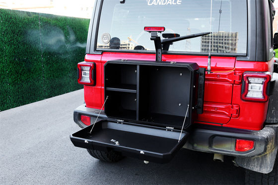 Cassa di stoccaggio per porta posteriore in lega di alluminio per Jeep Wrangler 4x4 Fuori strada in nero