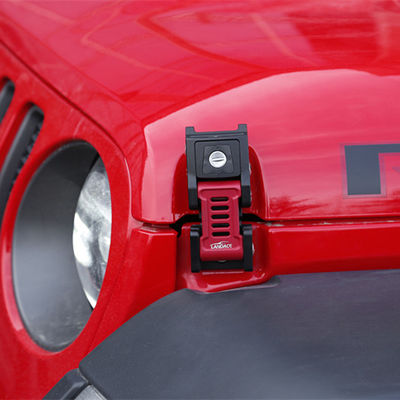 Chiusura del cofano in lega di alluminio per JEEP Wrangler JK/JL Fuori strada in nero rosso